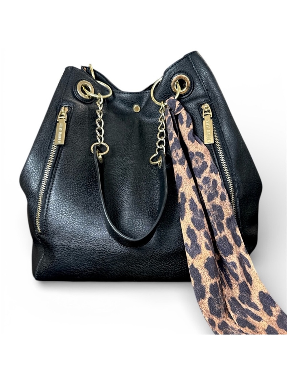 Steve Madden Black Everyday Leather Bucket Bag